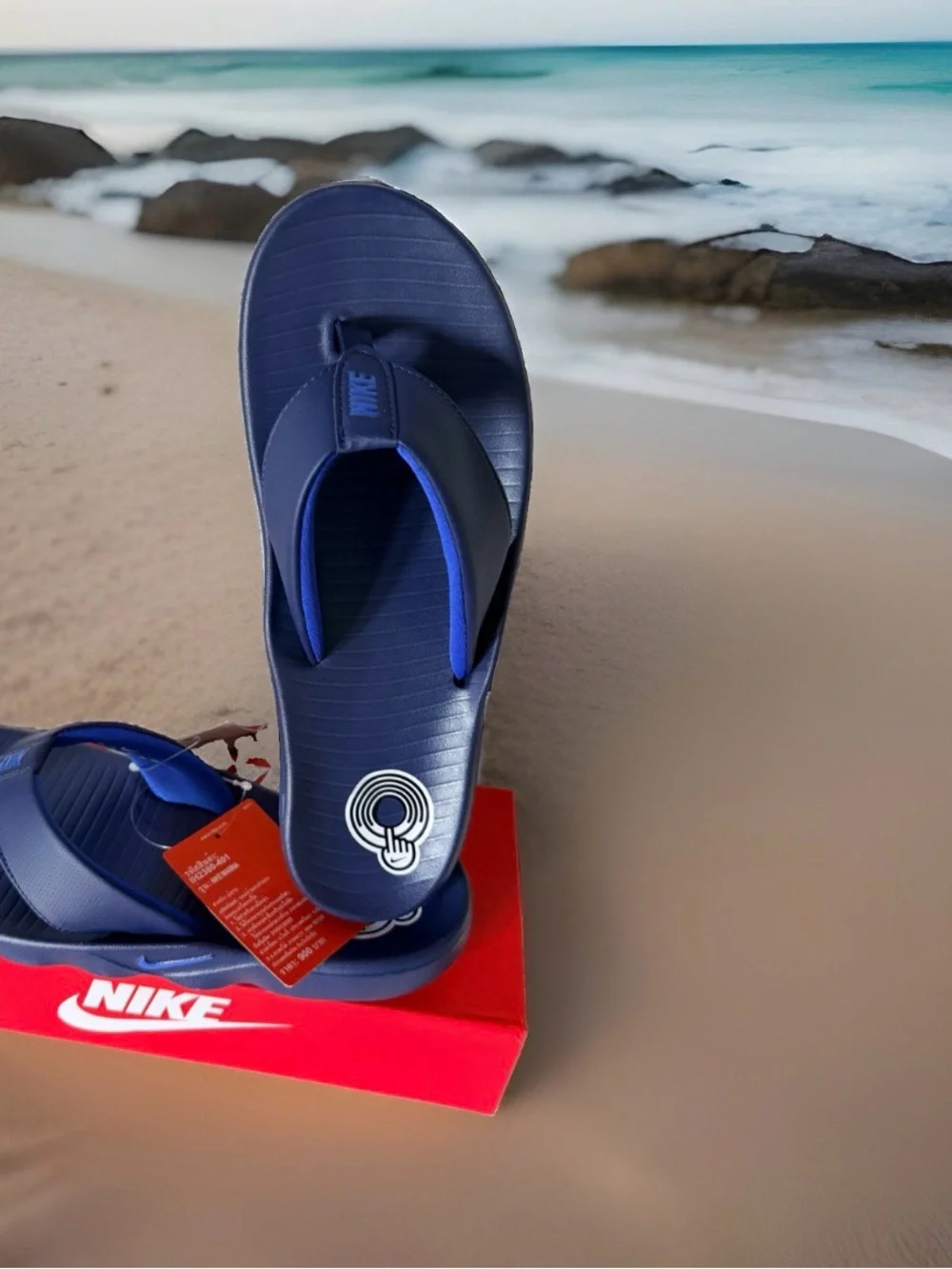 Nike Marina Men's Size 10 Flip-Flop Sandals. Midnight Navy Blue. New In Box